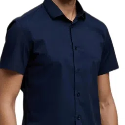 celio Celio* Blue Cotton Slim Fit Shirts image 4