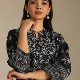 Soch Black Polyester Floral Print Tunic image 5