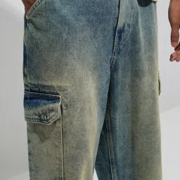 nuon men Nuon by Westside Blue Washed Relaxed-Fit Mid-Rise Jeans image 4