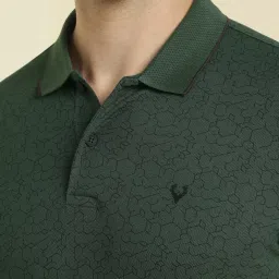 Allen Solly Green Regular Fit Printed Polo T-Shirt image 4