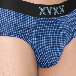 XYXX Navy Check Micro Modal Briefs image 4
