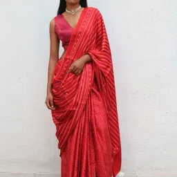 Chidiyaa Where the Wind Flows Ma cherie Blockprinted Modal Silk Saree-picture-26