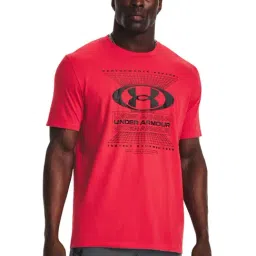 Under Armour Red Cotton Regular Fit Printed Sports T-Shirt-picture-25