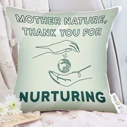 FNP Green Polyester Earth Gratitude Cushion-picture-6