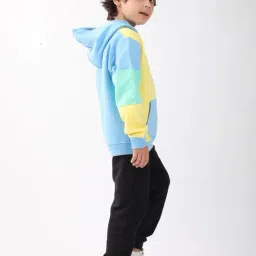 Anthrilo Boys Yellow and Black Color Blocked Tracksuit image 3