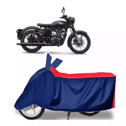 Auto Pearl Two Wheeler Cover with Bag for Royal Enfield Classic Stealth Black BS6, Red & Blue-picture-31