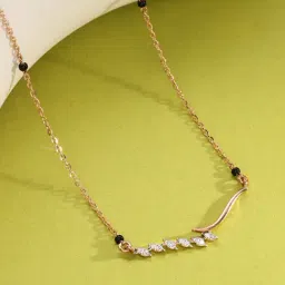 P.N.Gadgil Jewellers 14k (585) Yellow Gold Shimmering Bond Diamond Mangalsutra-picture-35