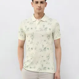 U.S. Polo Assn. Green Cotton Slim Fit Floral Print Polo T-Shirt-picture-30