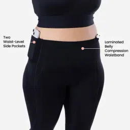 BlissClub Black Sweat-It Compression Leggings image 5