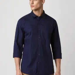 Peter England Navy Slim Fit Printed Shirt-picture-15