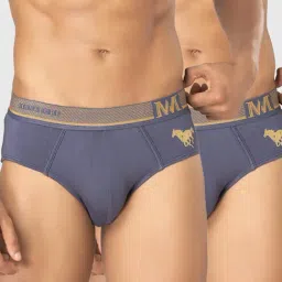Macroman M-Series Grey Regular Fit Briefs - Pack Of 2-picture-13