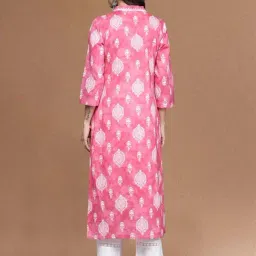Varanga Pink Cotton Regular Fit Printed Kurta image 2