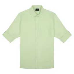 Charchit Boys Sea Green Cotton Comfort Fit Shirt-picture-13