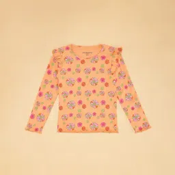 Pantaloons Junior Pastel Orange Printed Regular Fit Top image 3