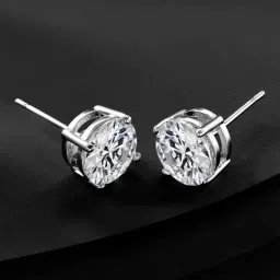 Peora Silver Plated Cubic Zirconia Studded Hoop Earrings for Women-picture-13