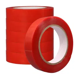 ABRO Double Sided Clear Polyester Tape Strong Adhesive 25.4 mm x 25 m, RP-24X25-6 (Pack of 6)-image-1