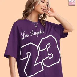 Metronaut Women Pack of 2 Typography Printed Round Neck Cotton Oversized T-shirts-image-99
