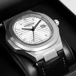 SWADESI STUFF Men Dial & Leather Straps Analogue Watch SDS 164 SILVER image 4