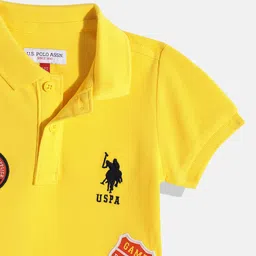 U.S. Polo Assn. Kids Boys Varsity Printed Polo Collar Pure Cotton T-shirt image 3