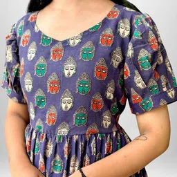 Bhavika Ethnic Motifs Printed Pure Cotton Khadi Kurti image 3