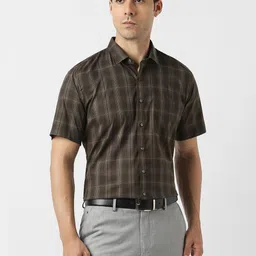 Van Heusen Slim Fit Checked Formal Shirt-picture-26
