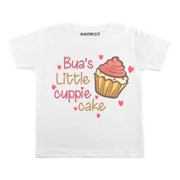 KNITROOT Half Sleeves Bua's Cuppie Cake Printed Tee - White-image-79