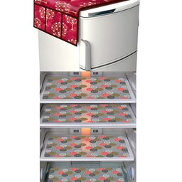 Dakshya Industries Fridge Top Cover and Fridge Mat Combo Set of 5-picture-21