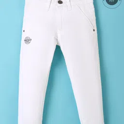 Ruff Linen Woven Full Length Trousers with Text Print - White-picture-21