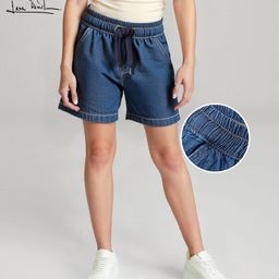 arias by lara dutta AriasCotton Woven Denim Shorts - Blue-picture-24