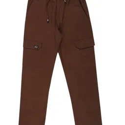 CAVIO Cotton Woven Solid Cargo Pants - Coffee image 1