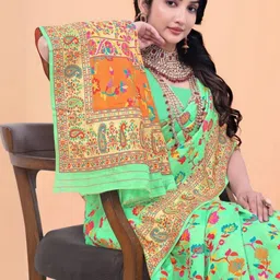 AKSH FASHION Green Pure Cotton Sarees-picture-34