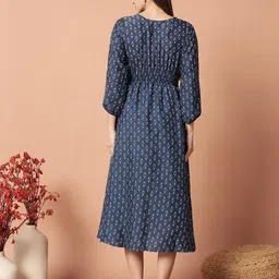 Krunal Raiyani Print Applique Crepe Fit & Flare Maxi Dress image 4