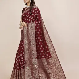 NIRAVE FASHION Woven Design Zari Banarasi Saree image 2