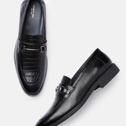 Kenneth Cole Men Formal Leather Croc Textured Slip On Shoes-picture-10
