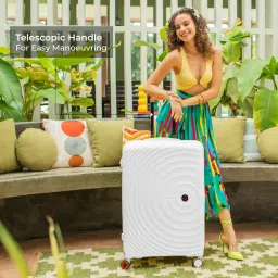 Nasher Miles Seattle White 8 Wheels Medium Hard Cabin Trolley Bag Set of 2 image 4