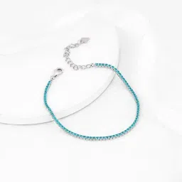 GIVA 92.5 Sterling Silver Celebrate in Blue Adjustable Bracelet-image-33