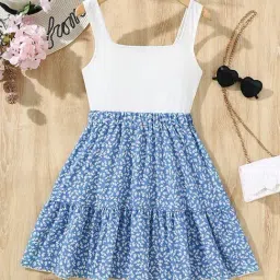 STH Girls Turquoise Printed Dress-picture-32