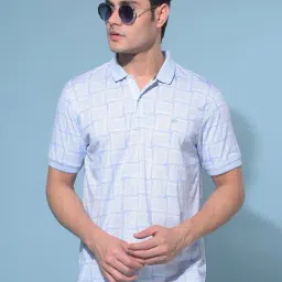 Crimsoune Club Blue Slim Fit Printed Polo T-Shirt-image-75