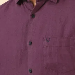 Allen Solly Purple Linen Slim Fit Shirt image 4