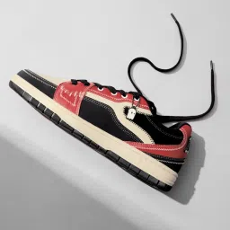 The Souled Store Men's Beige & Red Sneakers image 4