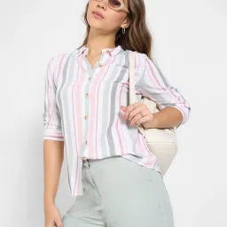 Honey By Pantaloons Seagrass Regular Fit Striped Shirt image 4