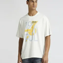 Pepe Jeans Chalk White Cotton Loose Fit Printed T-Shirt image 1