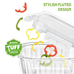 Borosil Transparent 320 ml Borosilicate Glass Square Container image 4