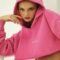 VIRGIO Pink Cotton Self Long Sleeves Sweatshirt image 4