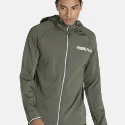 Puma Green Regular Fit Printed Hooded Jackets-image-71