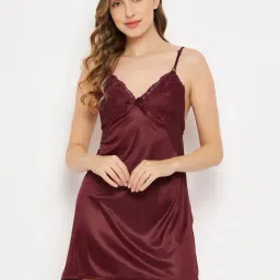 Clovia Maroon Babydoll-image-76
