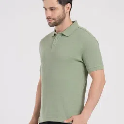 Red Tape Sage Green Solid Regular Fit T-Shirt image 4