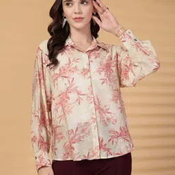 Gipsy Pink Cotton Regular Fit Printed Shirt-picture-29