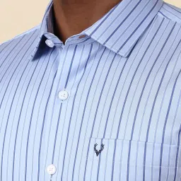 Allen Solly Blue Cotton Slim Fit Striped Shirt image 4