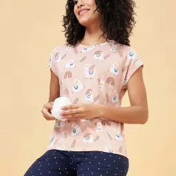 Dreamz by Pantaloons Pink Cotton Printed T-Shirt image 4